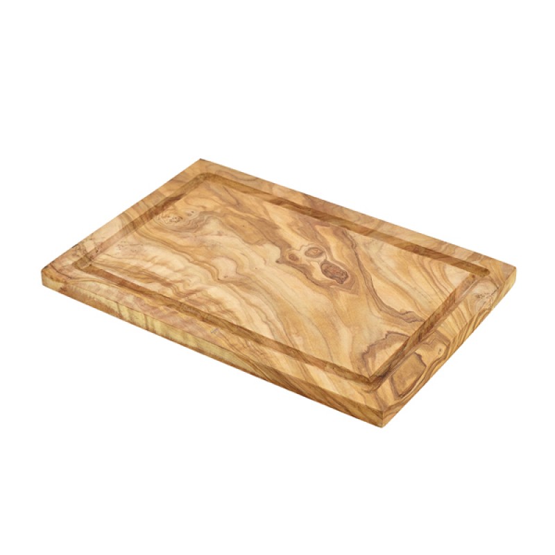Olive Wood Serving Board W/ Groove 30 x 20cm+/- Olive Wood Serving Board W/ Groove 30 x 20cm+/-