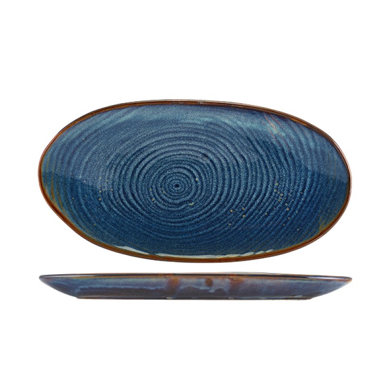 Terra Porcelain Aqua Blue Organic Platter 31cm Terra Porcelain Aqua Blue Organic Platter 31cm