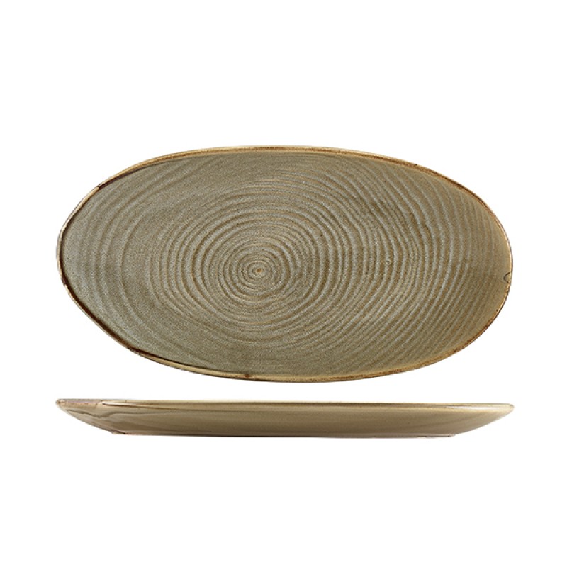 Terra Porcelain Grey Organic Platter 31cm Terra Porcelain Grey Organic Platter 31cm