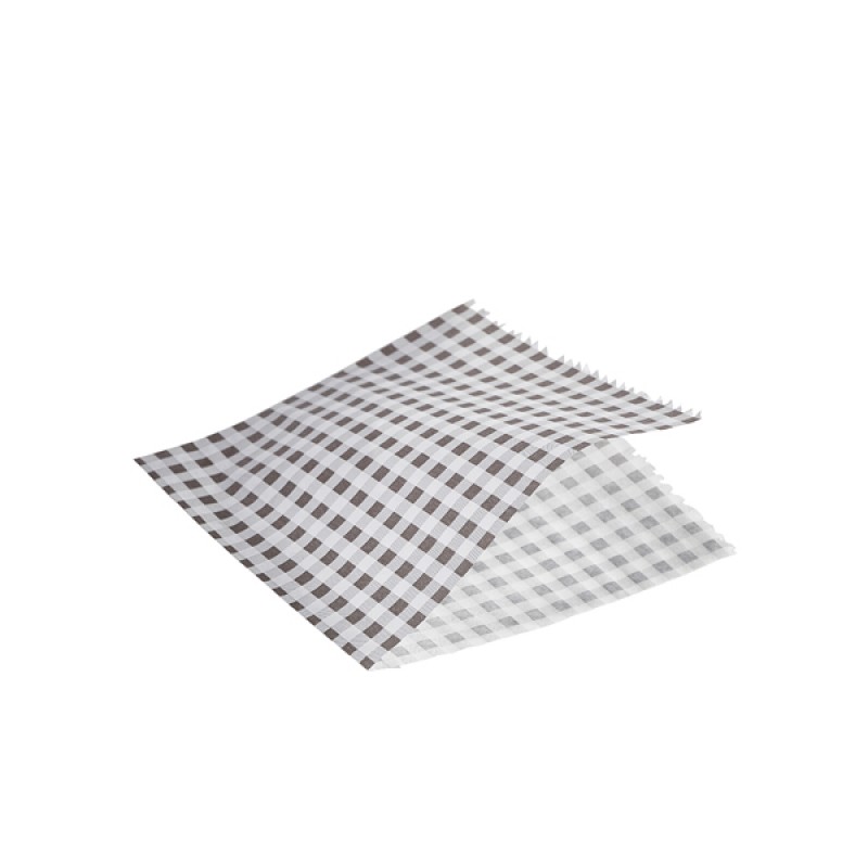 Greaseproof Paper Bags Black Gingham Print 17.5 x 17.5cm Greaseproof Paper Bags Black Gingham Print 17.5 x 17.5cm