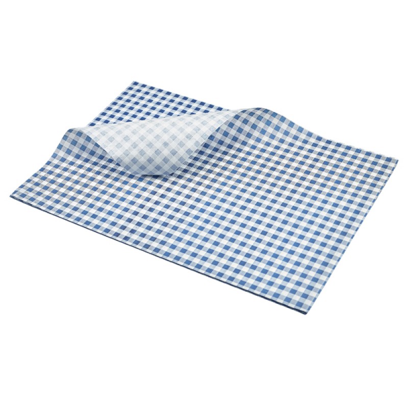 Greaseproof Paper Blue Gingham Print 35 x 25cm Greaseproof Paper Blue Gingham Print 35 x 25cm