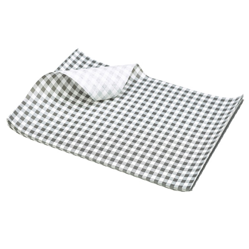 Greaseproof Paper Black Gingham Print 35 x 25cm Greaseproof Paper Black Gingham Print 35 x 25cm