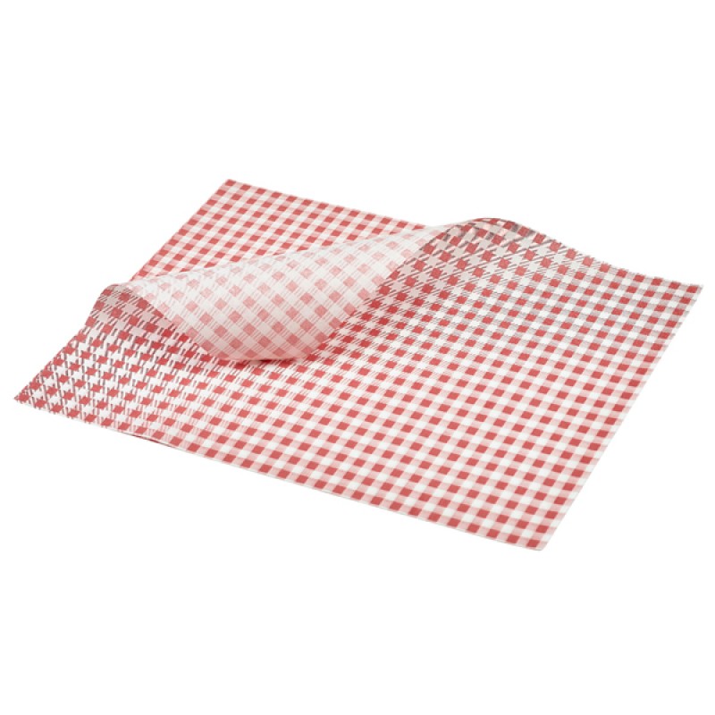 Greaseproof Paper Red Gingham Print 35 x 25cm Greaseproof Paper Red Gingham Print 35 x 25cm
