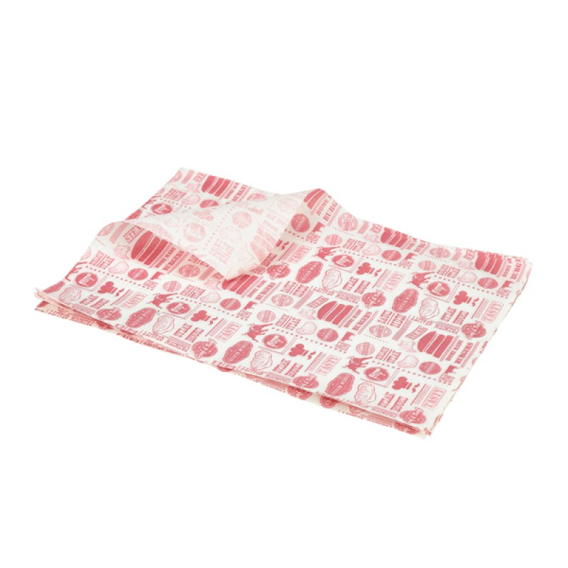 Greaseproof Paper Red Steak House Design 25 x 35cm Greaseproof Paper Red Steak House Design 25 x 35cm