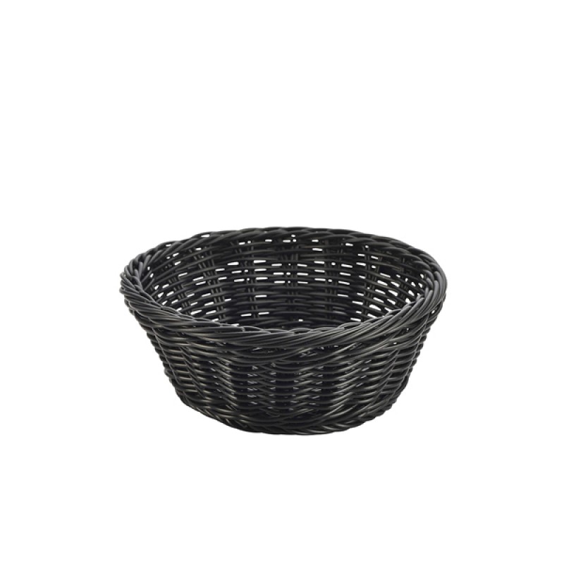 Black Round Polywicker Basket 21Dia x 8cm Black Round Polywicker Basket 21Dia x 8cm