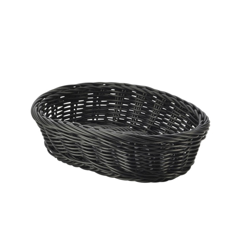 Black Oval Polywicker Basket 22.5 x 15.5 x 6.5cm Black Oval Polywicker Basket 22.5 x 15.5 x 6.5cm