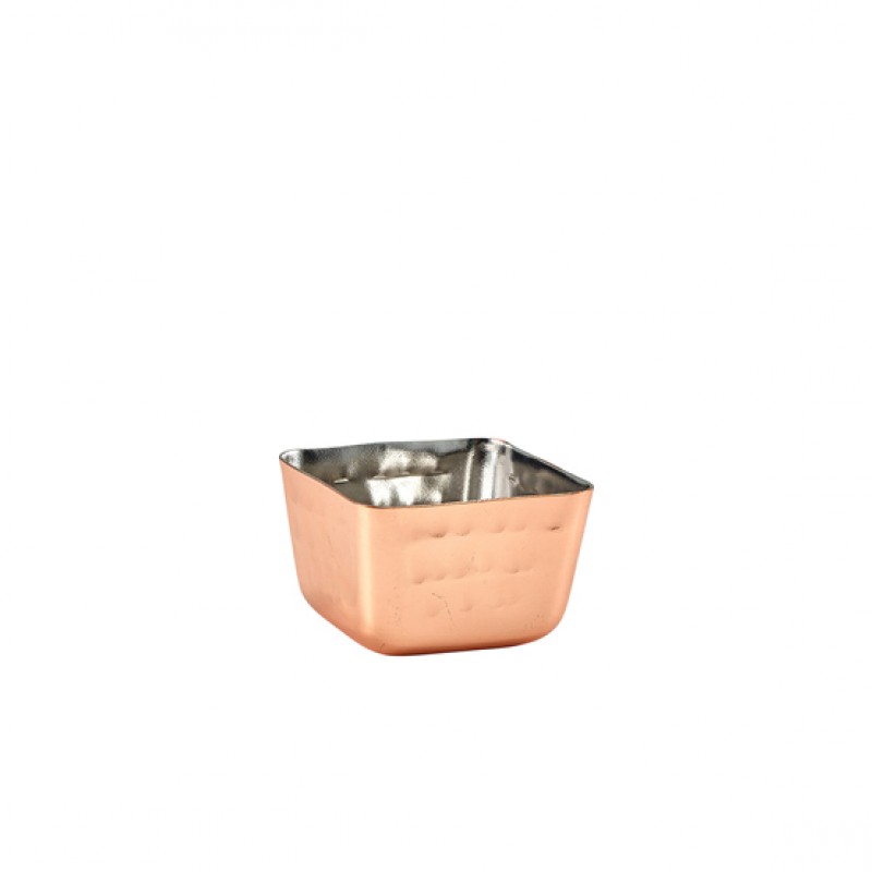GenWare Copper Plated Square Hammered Ramekin 71ml/2.5oz GenWare Copper Plated Square Hammered Ramekin 71ml/2.5oz