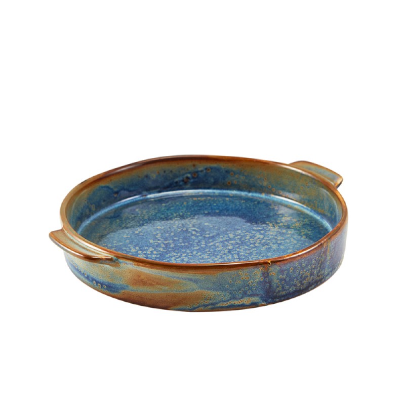 Terra Porcelain Aqua Blue Round Eared Dish 20.3cm Terra Porcelain Aqua Blue Round Eared Dish 20.3cm