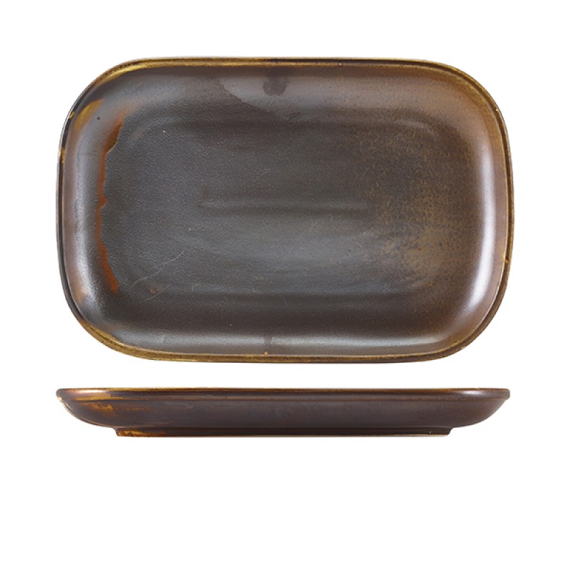 Terra Porcelain Rustic Copper Rectangular Plate 29 x 19.5cm Terra Porcelain Rustic Copper Rectangular Plate 29 x 19.5cm