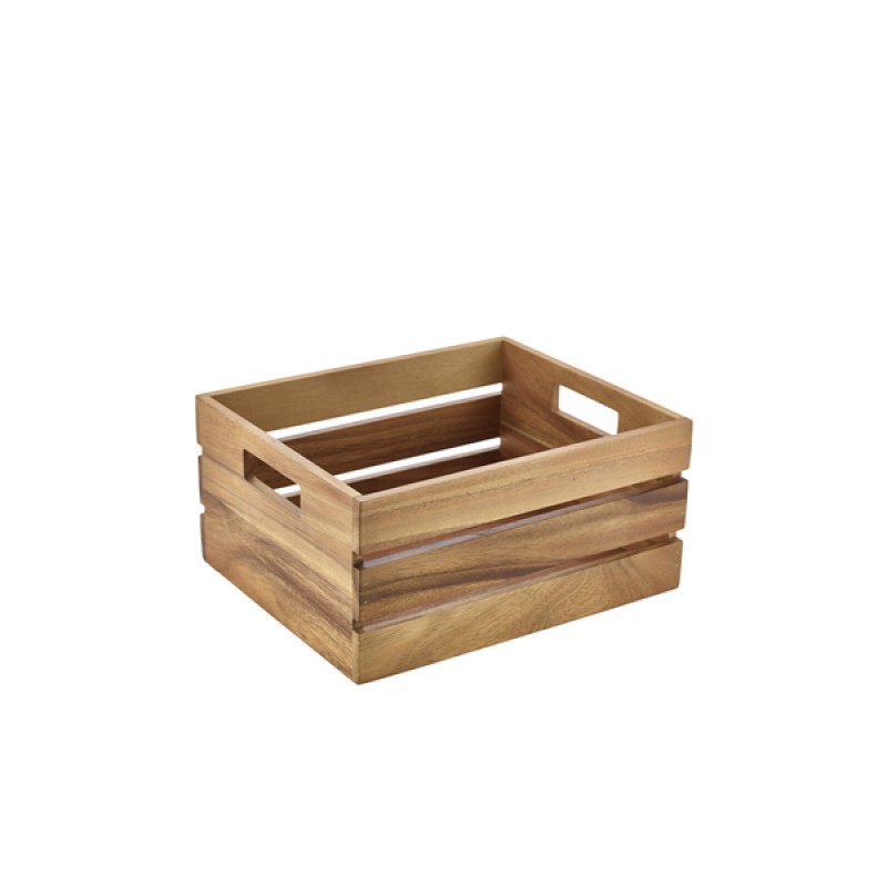 GenWare Acacia Wood Angled Crate GN 1/2 GenWare Acacia Wood Angled Crate GN 1/2