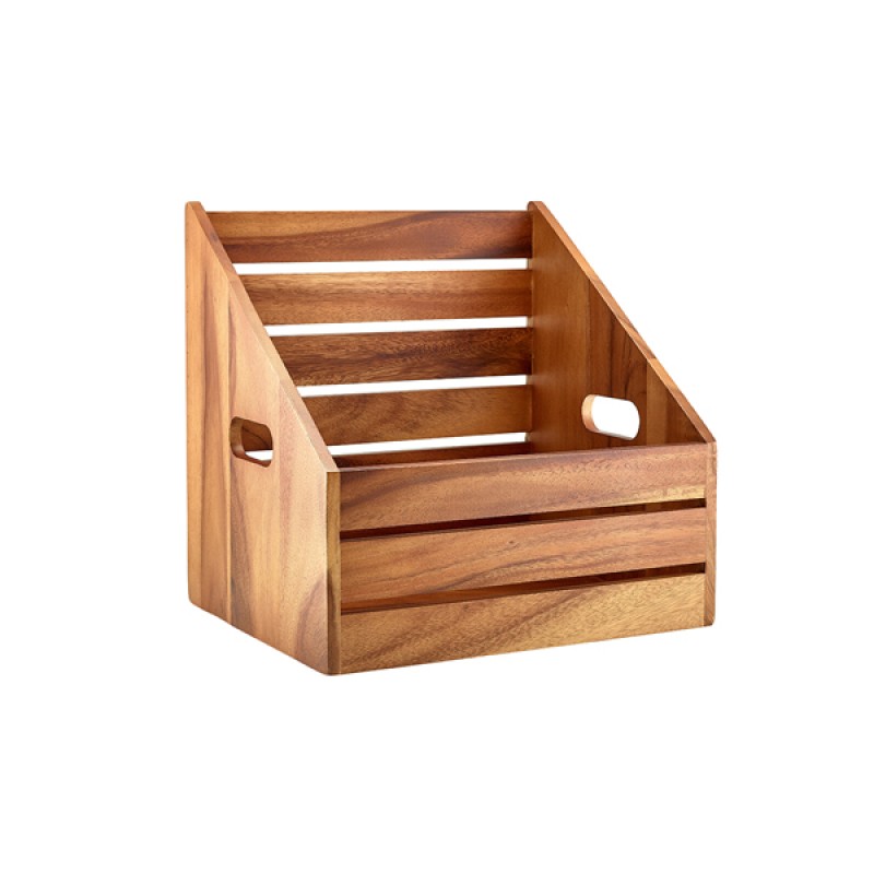 GenWare Acacia Wood Angled Crate GN 1/2 GenWare Acacia Wood Angled Crate GN 1/2