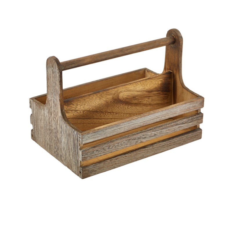 Medium Rustic Wooden Table Caddy Medium Rustic Wooden Table Caddy