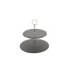 Genware Slate 2-Tier Cake Stand 20/25cm