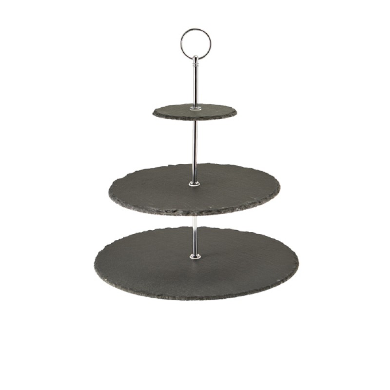 Genware Slate 3-Tier Cake Stand 12/25/30cm Genware Slate 3-Tier Cake Stand 12/25/30cm