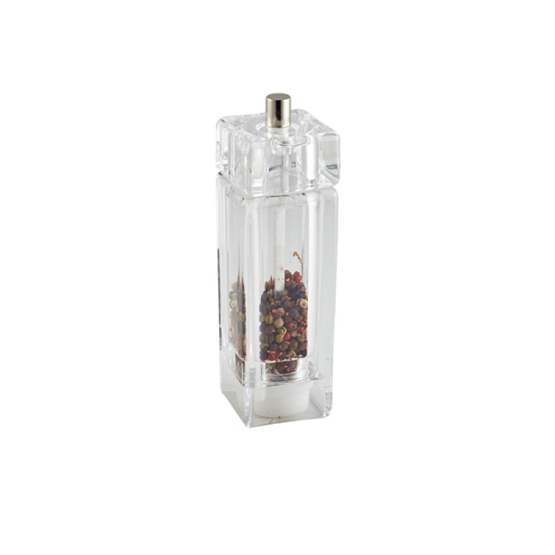 GenWare Clear Square Salt/Pepper Grinder 15cm GenWare Clear Square Salt/Pepper Grinder 15cm