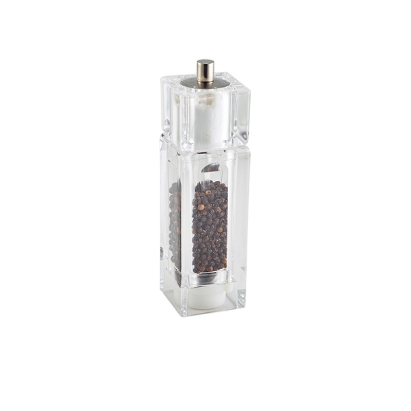GenWare Clear Square Combi Pepper Grinder/Salt Shaker GenWare Clear Square Combi Pepper Grinder/Salt Shaker