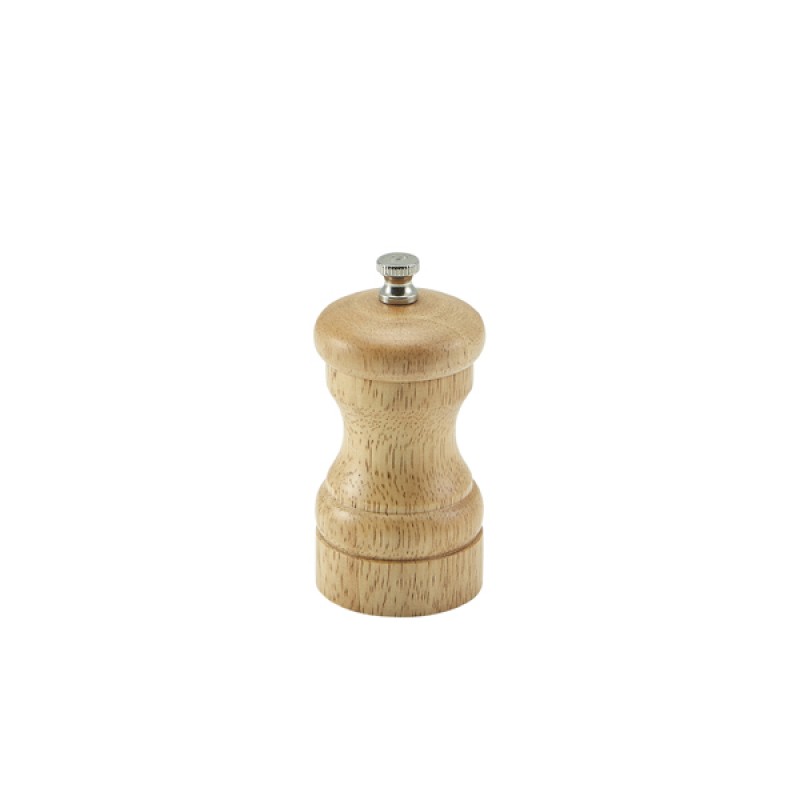 Genware Light Wood Salt Or Pepper Grinder 10cm Genware Light Wood Salt Or Pepper Grinder 10cm