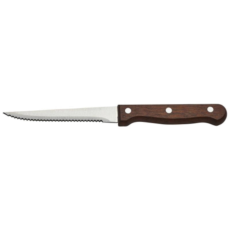 Steak Knife Dark Wood Handle Full Tang (Dozen) Steak Knife Dark Wood Handle Full Tang (Dozen)