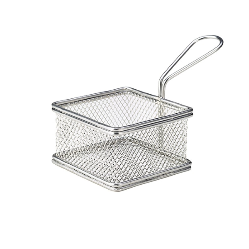 Black Serving Fry Basket Rectangular 10 x 8 x 7.5cm Black Serving Fry Basket Rectangular 10 x 8 x 7.5cm