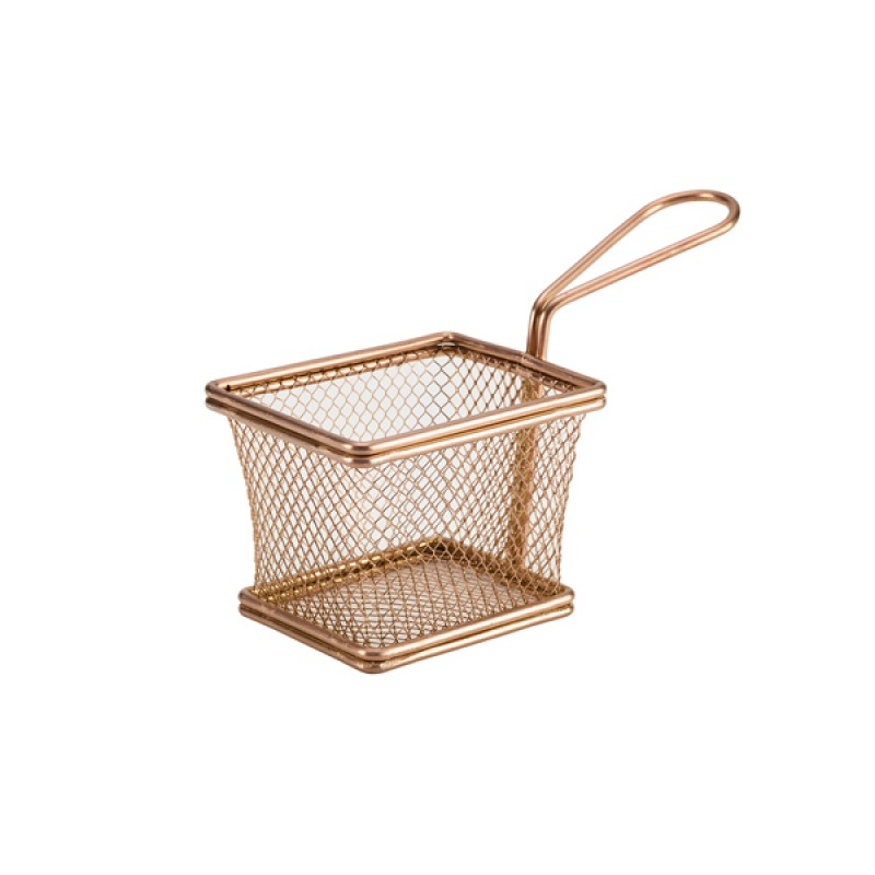 Copper Serving Fry Basket Rectangular 10 x 8 x 7.5cm Copper Serving Fry Basket Rectangular 10 x 8 x 7.5cm