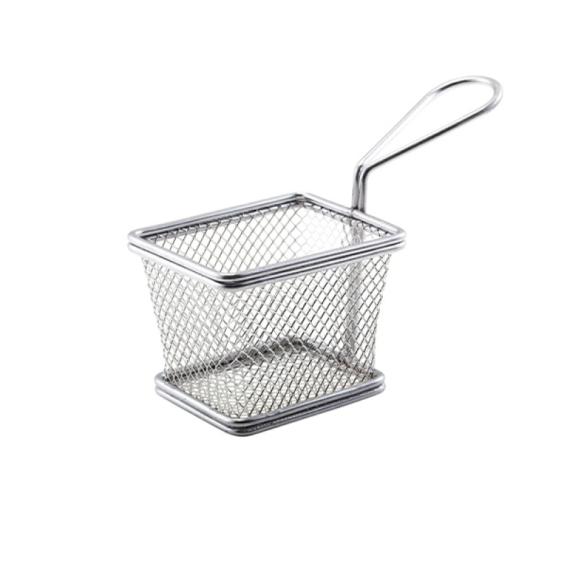 Black Serving Fry Basket Rectangular 12.5 x 10 x 8.5cm Black Serving Fry Basket Rectangular 12.5 x 10 x 8.5cm