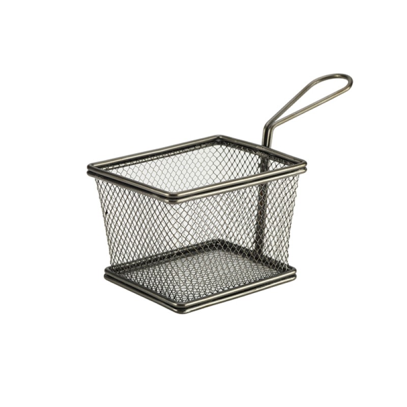 Black Serving Fry Basket Rectangular 12.5 x 10 x 8.5cm Black Serving Fry Basket Rectangular 12.5 x 10 x 8.5cm