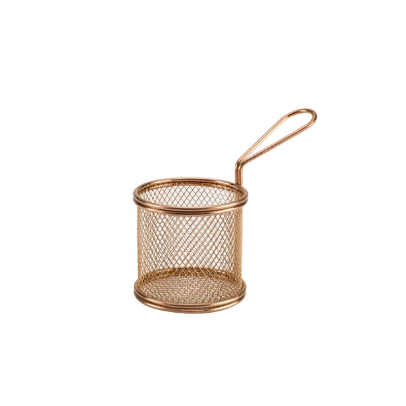 Copper Serving Fry Basket Round 9.3 x 9cm Copper Serving Fry Basket Round 9.3 x 9cm