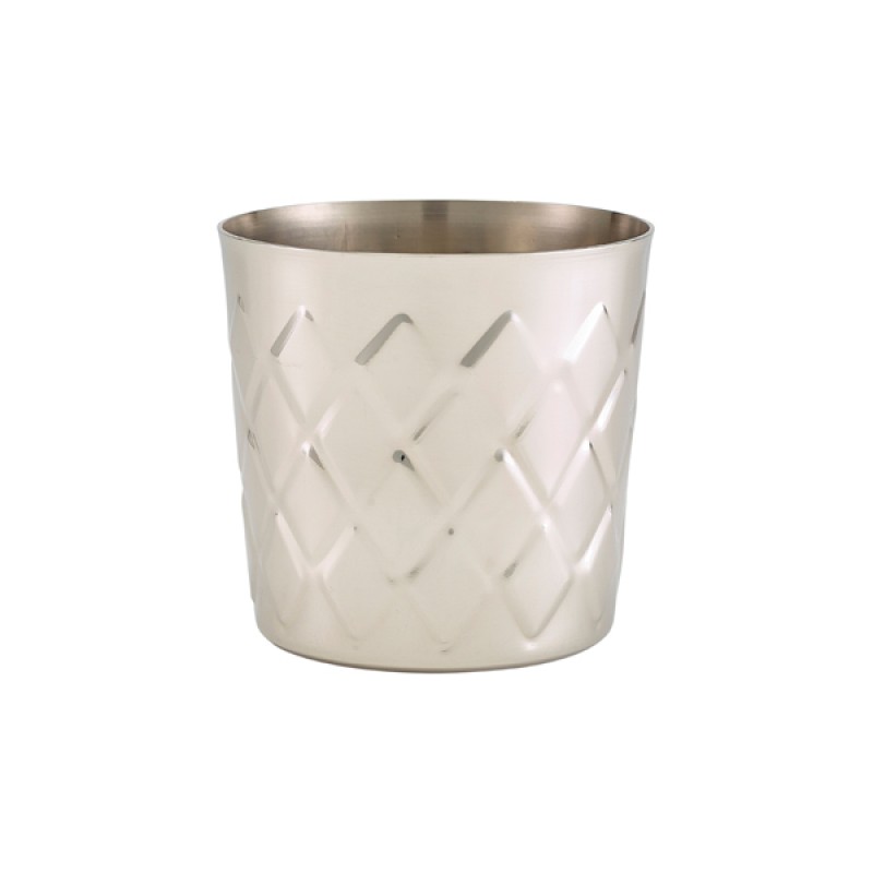 Diamond Pattern Stainless Steel Serving Cup 8.5 x 8.5cm Diamond Pattern Stainless Steel Serving Cup 8.5 x 8.5cm