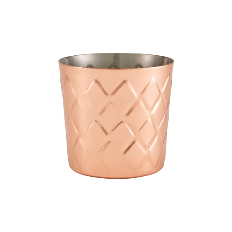 Diamond Pattern Copper Plated Serving Cup 8.5 x 8.5cm Diamond Pattern Copper Plated Serving Cup 8.5 x 8.5cm
