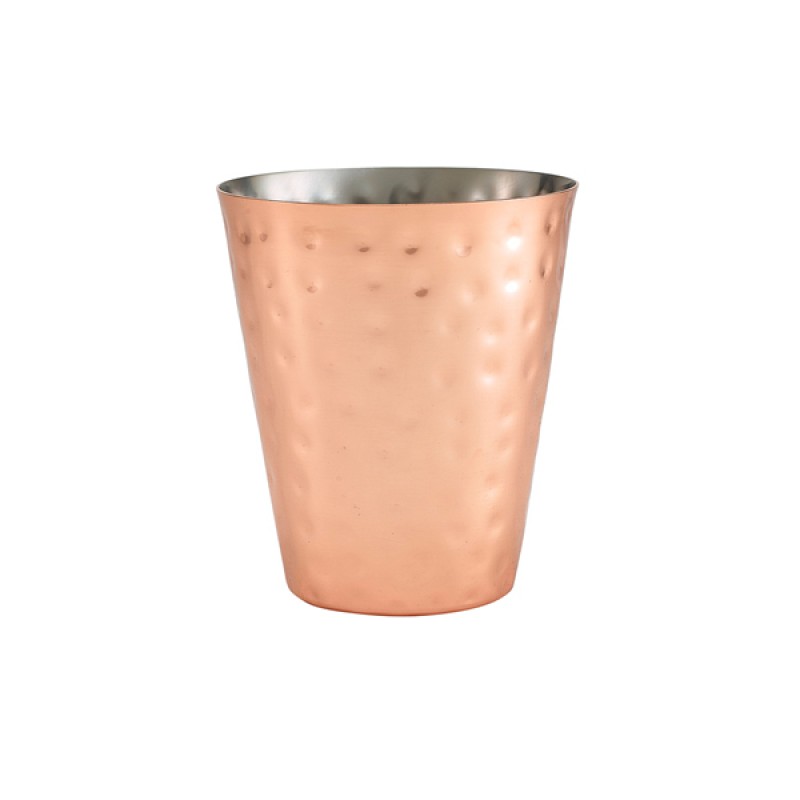 Hammered Copper Plated Conical Serving Cup 9 x 10cm Hammered Copper Plated Conical Serving Cup 9 x 10cm