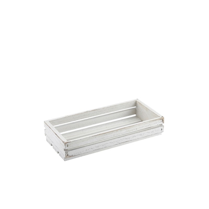 Genware White Wash Wooden Crate 25 x 12 x 5cm Genware White Wash Wooden Crate 25 x 12 x 5cm