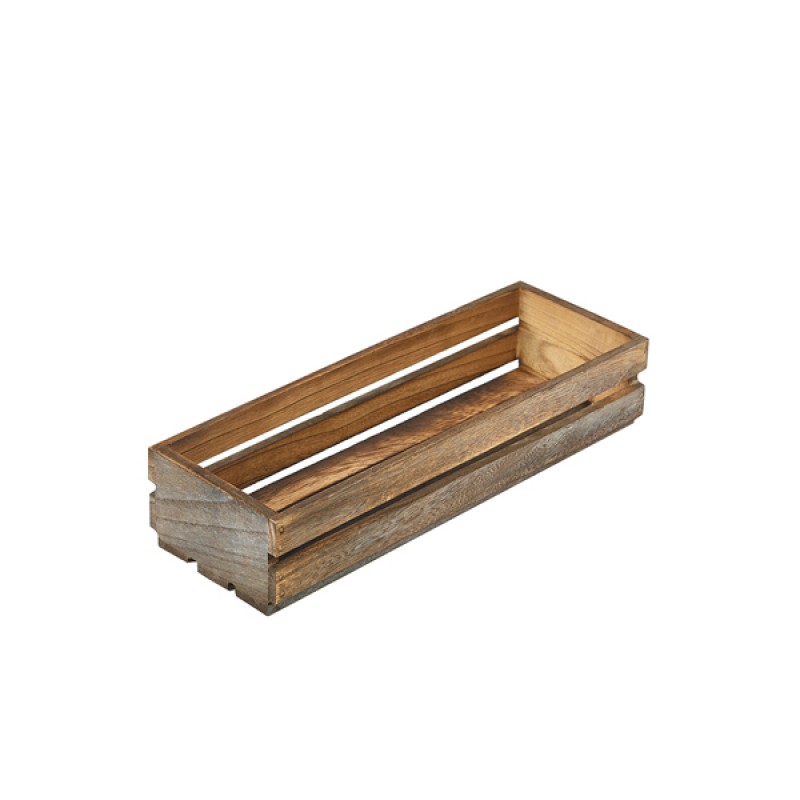 Genware Dark Rustic Wooden Crate 34 x 12 x 7cm Genware Dark Rustic Wooden Crate 34 x 12 x 7cm