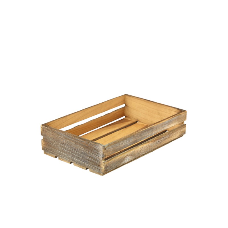 Genware Dark Rustic Wooden Crate 35 x 23 x 4cm Genware Dark Rustic Wooden Crate 35 x 23 x 4cm