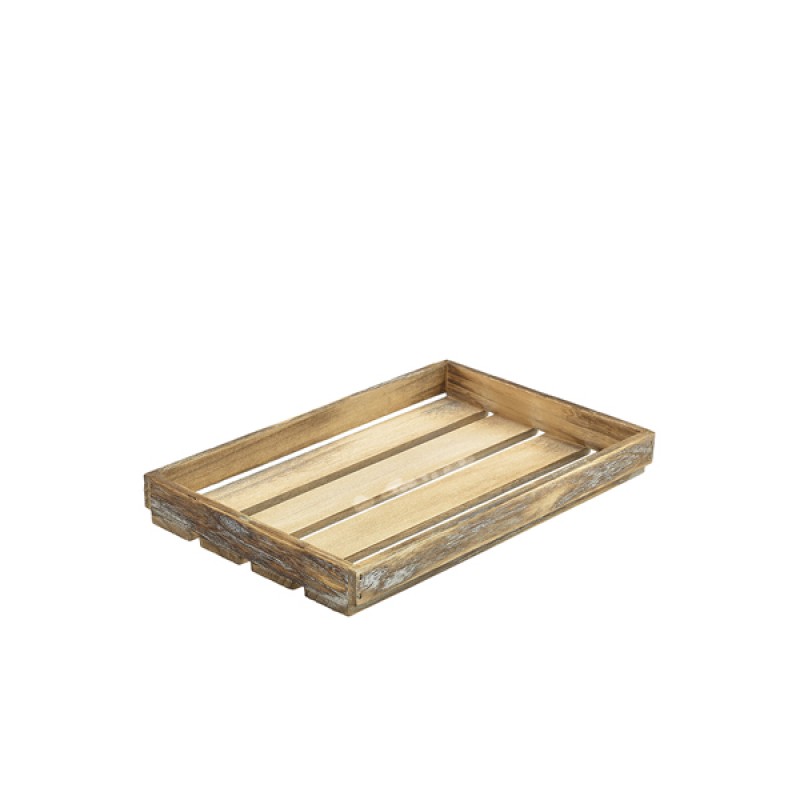 Genware White Wash Wooden Crate 35 x 23 x 4cm Genware White Wash Wooden Crate 35 x 23 x 4cm