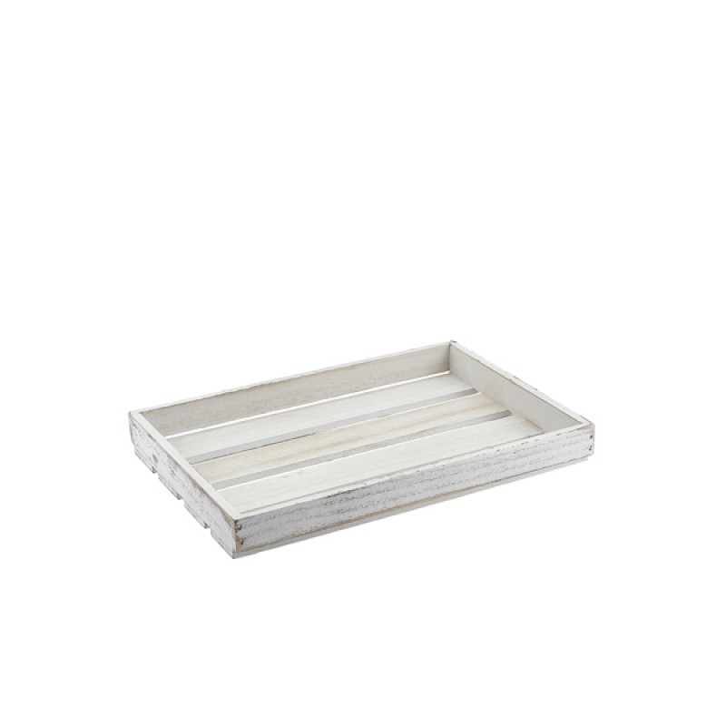 Genware White Wash Wooden Crate 35 x 23 x 4cm Genware White Wash Wooden Crate 35 x 23 x 4cm