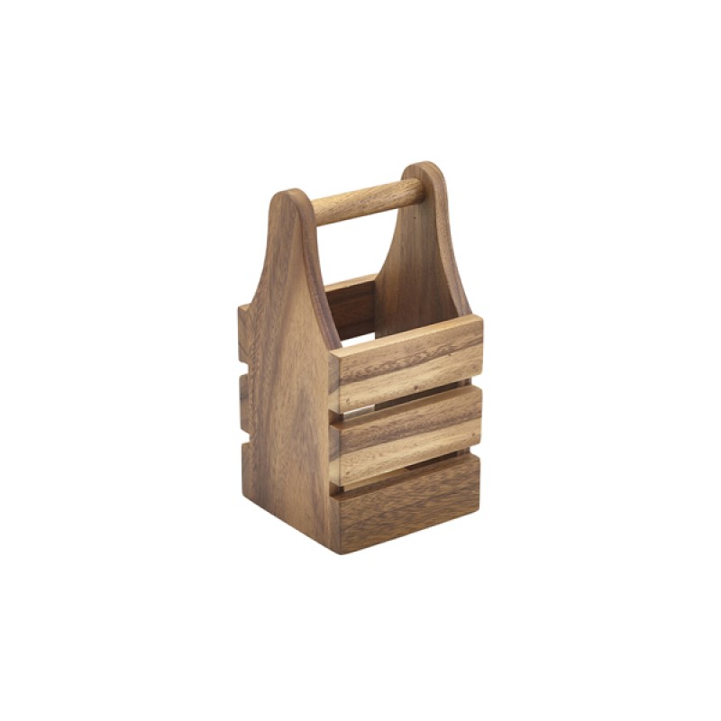 Acacia Wood Cutlery Holder 10 x 10 x 20cm Acacia Wood Cutlery Holder 10 x 10 x 20cm