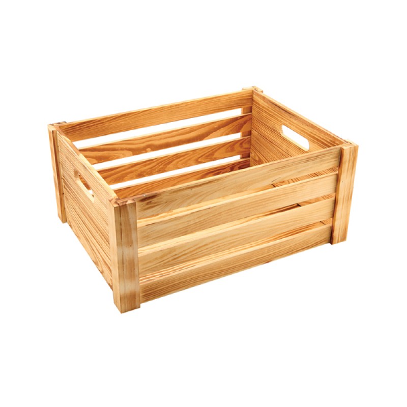 Genware Dark Rustic Wooden Crate 41 x 30 x 18cm Genware Dark Rustic Wooden Crate 41 x 30 x 18cm