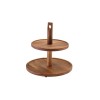 GenWare Acacia Wood Two Tier Cake Stand GenWare Acacia Wood Two Tier Cake Stand