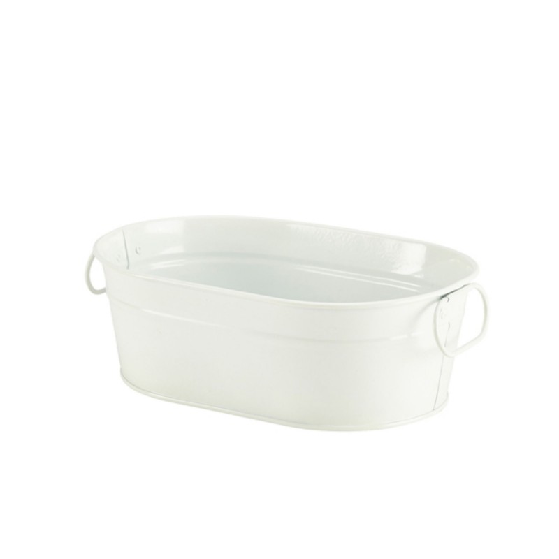 Galvanised Steel Serving Bucket White 23 x 15 x 7cm Galvanised Steel Serving Bucket White 23 x 15 x 7cm