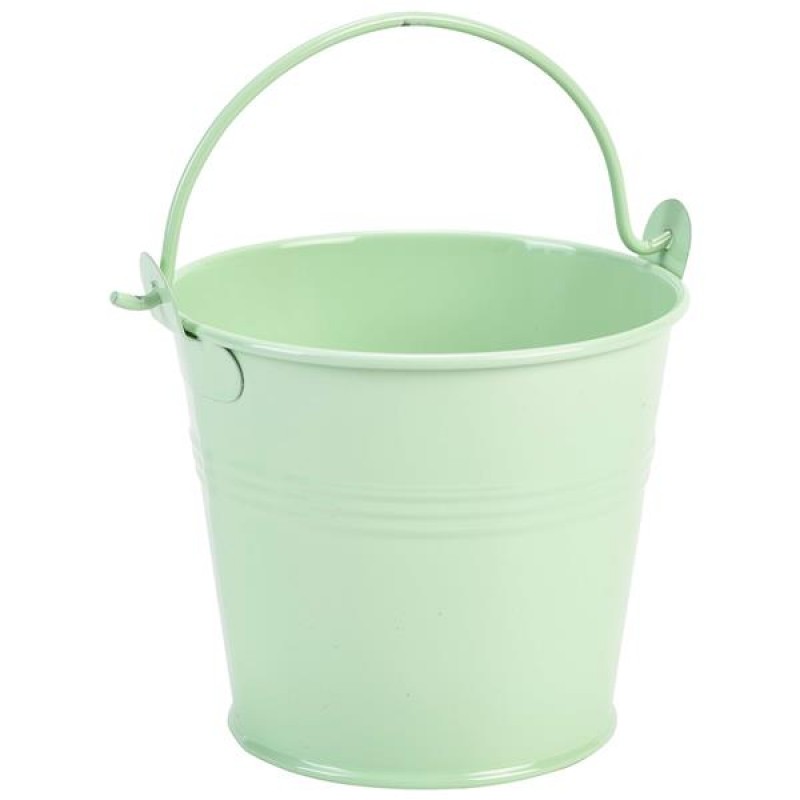 Galvanised Steel Serving Bucket 10cm Dia Green
