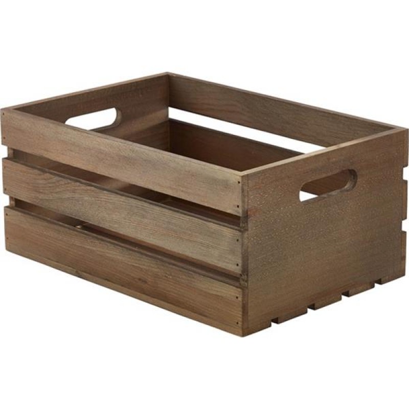 Genware Rustic Wooden Crate 34 x 23 x 15cm Genware Rustic Wooden Crate 34 x 23 x 15cm