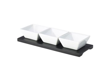 27 x 10cm base supplied with 3 dishes 8 x 4cm (W X H)