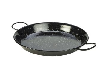 Black Enamel Paella Pan 30cm