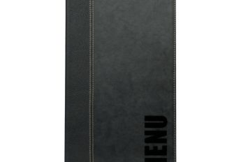 Contemporary Long Menu Holder Black 4 Pages