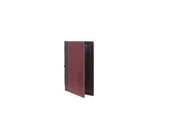 Contemporary A5 Menu Holder Wine Red 4 Pages