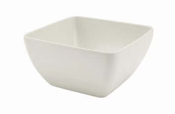 White Melamine Curved Square Bowl 12.5cm