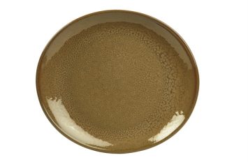 Terra Stoneware- Rustic Brown Oval Plate 21x19cm