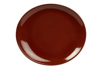 Terra Stoneware- Rustic Red Oval Plate 21x19cm