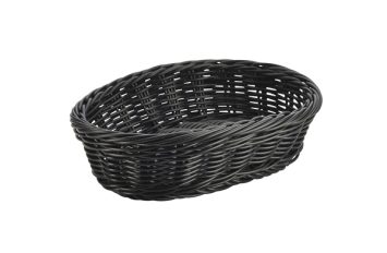 Black Oval Polywicker Basket 22.5 x 15.5 x 6.5cm